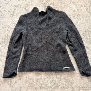 Charcoal V-Neck Women's Sweater